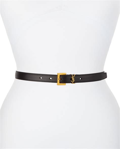 ysl belt big buckle|YSL monogram leather belt.